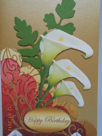 Lilies Birthday / Congratulations Scalloped Corner Stacker by Elena Pavlova