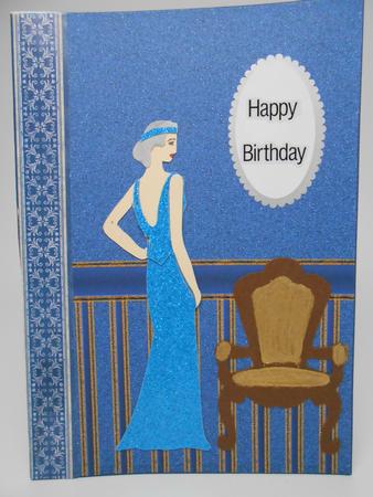 Bling Effect Blue Stripe Backing Paper by Elena Pavlova