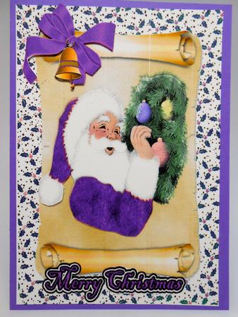 Santa on a Scroll in Purple by Elena Pavlova