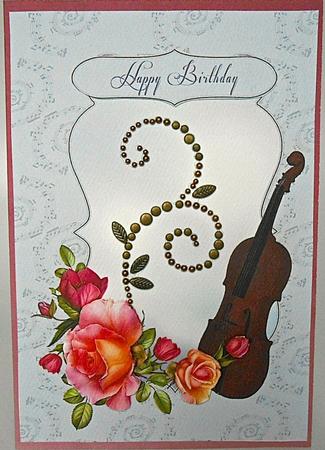 Music and Roses Card Topper by Elena Pavlova