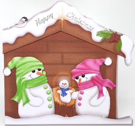 Snowman Manger Shaped Card by Elena Pavlova