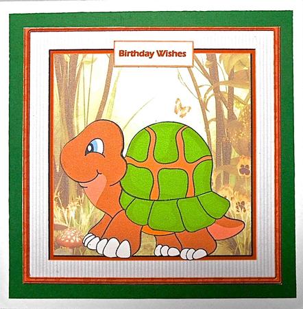 Mr Tortoise Card with Decoupage by Elena Pavlova