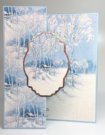 Winter Stream Fold Back Card with Toppers by Elena Pavlova
