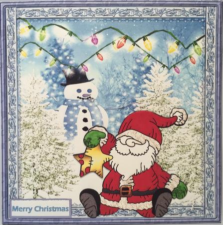 Santa Has a Star Card with Decoupage by Elena Pavlova
