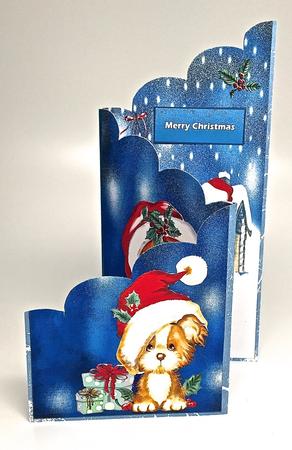Santa Has Visitors Cascade Card and Decoupage by Elena Pavlova