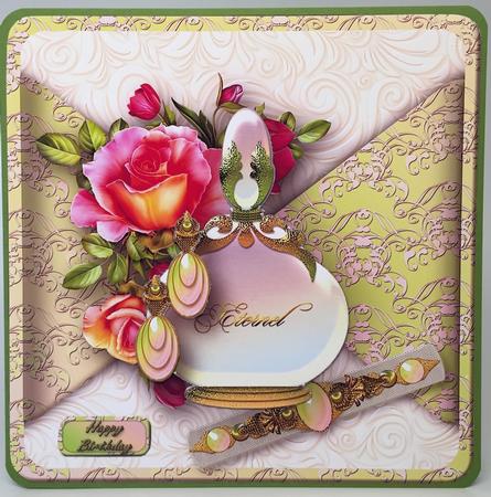 Perfume and Jewels Mock Wrap Card Front by Elena Pavlova