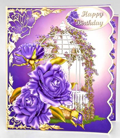 Lavender Roses Side Scallop Card Mini Kit by Elena Pavlova