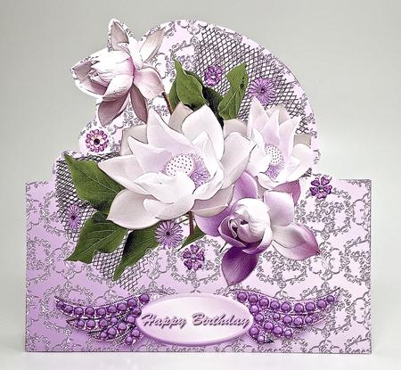 White Flowers Over the Edge Card Mini Kit by Elena Pavlova
