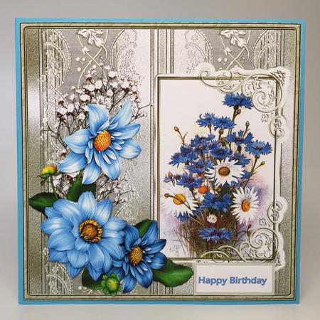 Cornflower Card with Decoupage by Elena Pavlova