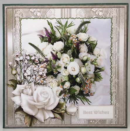 Wedding Rose Card with Decoupage by Elena Pavlova