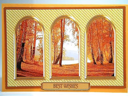 Three Arches Card - Autumn Trees by Elena Pavlova