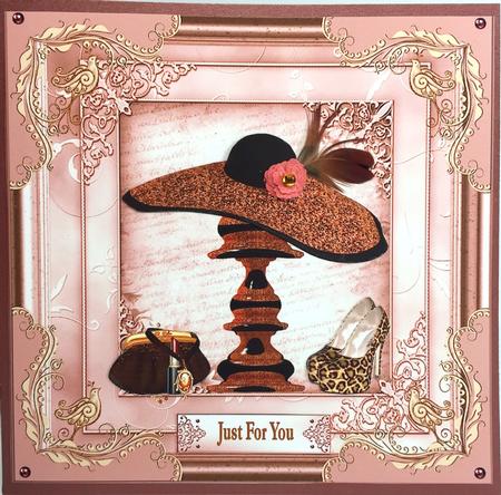 Hat & Shoes 8x8ins Birthday Decoupage Topper 2 by Elena Pavlova
