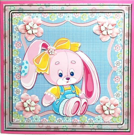 Puppy Long Ears Card with Decoupage by Elena Pavlova
