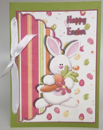 Cute Easter Bunny Scalloped Edge Envelope Card by Elena Pavlova