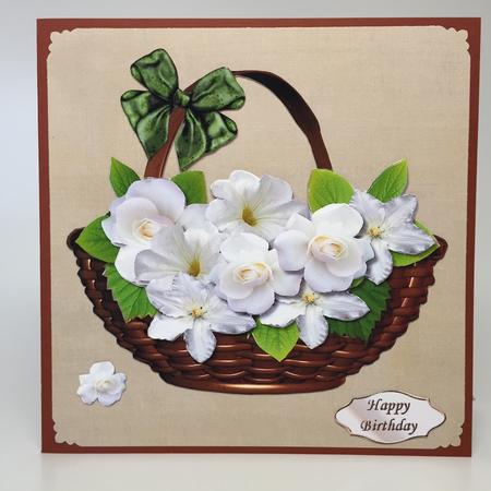 Basket White Flowermix Mini Kit by Elena Pavlova