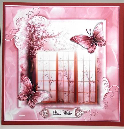 Beautiful Oriental Blossom Flutters 8x8 Topper by Elena Pavlova