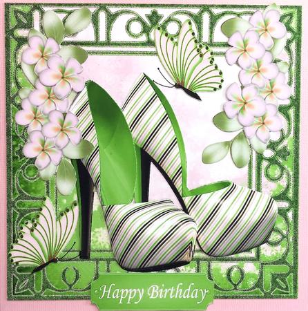 Pretty Green Shoes, Butterflies & Flowers 8x8 Mini Kit by Elena Pavlova