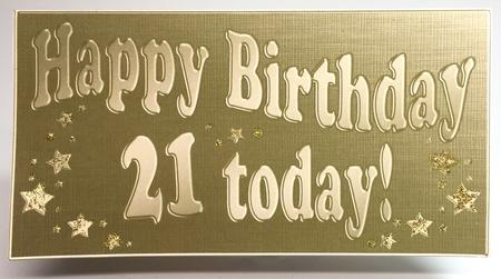 21st Birthday Metallic Age Money or Gift Wallet and Card by Elena Pavlova