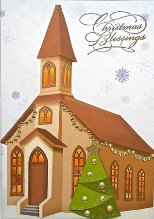 Christmas Church Shaped Card by Elena Pavlova