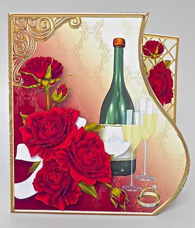 Celebration Roses - Wavy Border Card Mini Kit by Elena Pavlova
