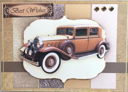 Vintage Car Card & Decoupage Topper by Elena Pavlova