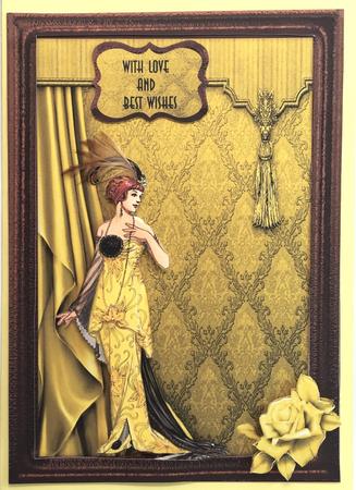 Art Deco Lady with Gold Rose and Frame Featured Gallery Photo