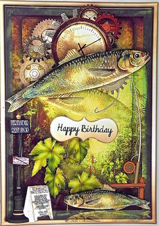 Fishing Time Male Card by Elena Pavlova