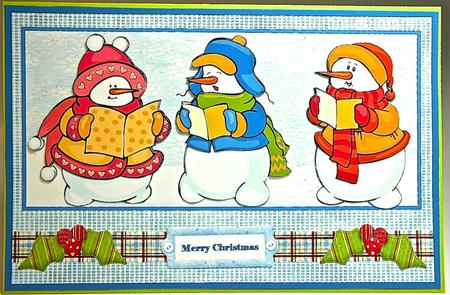 The Snowmen Singers Card and Decoupage by Elena Pavlova