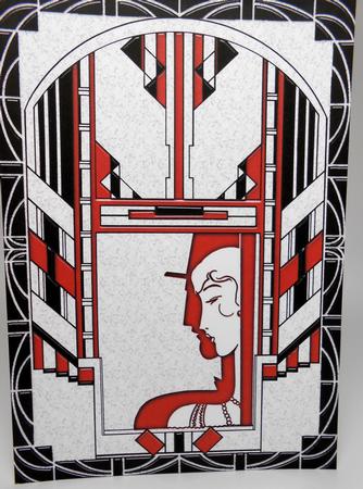 Art Deco Couple A4 Card Front by Elena Pavlova