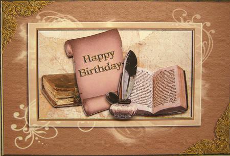 Old Books Birthday Card by Elena Pavlova
