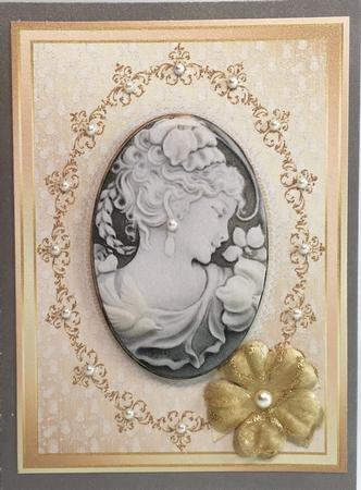 Beautiful Cream Gold Cameo by Elena Pavlova