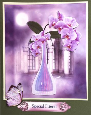 Angelic Orchids Topper with Decoupage by Elena Pavlova