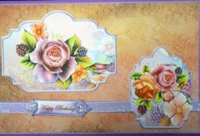 Old Rose Card Front with Toppers and Decoupage by Elena Pavlova