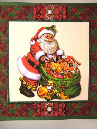 Jolly Santa and Toys Christmas Card Santa Card  by Elena Pavlova