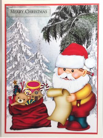 Santa in Red with His Christmas List in the Snow by Elena Pavlova