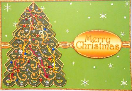 Colorful Christmas Tree Card Front / Topper 5 by Elena Pavlova