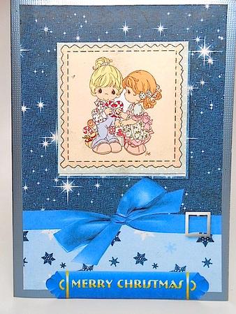 A5 Christmas Sparkle Card Fronts Cu & Pu by Elena Pavlova