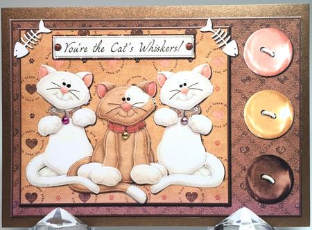 Cats and Buttons You're the Cats Whiskers Card Front by Elena Pavlova