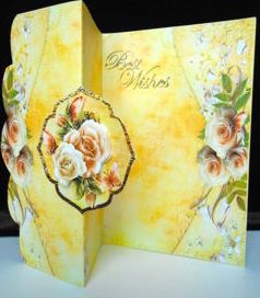 Cream Roses No Hole Fold Back Card Mini Kit by Elena Pavlova