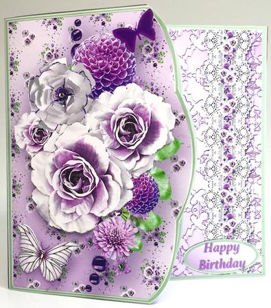 Purple Posy Shaped Edge Card Mini Kit by Elena Pavlova