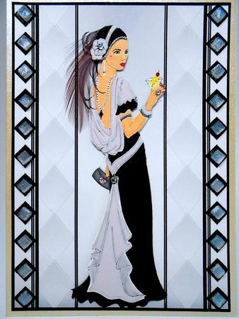 Art Deco Lady #4 Paint It Black by Elena Pavlova