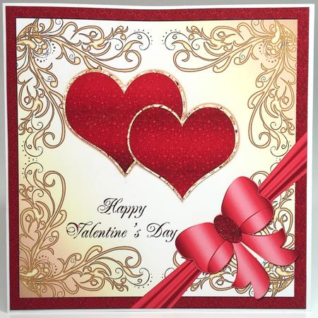 Valentine Hearts Topper with Bow 1 by Elena Pavlova