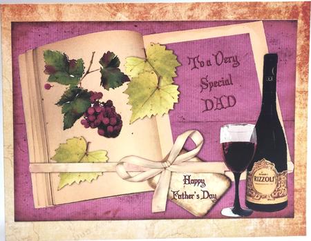 Special Dad Wine & Grapes with Decoupage by Elena Pavlova