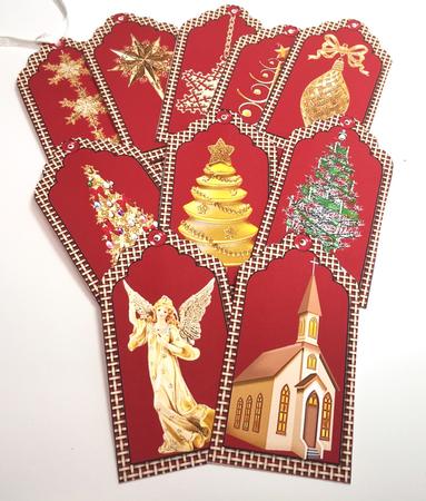 Christmas Tags Red-gold by Elena Pavlova
