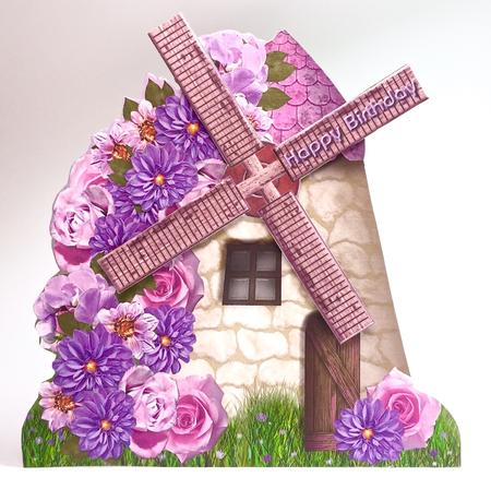 Lilac Cluster Windmill Card Mini Kit by Elena Pavlova