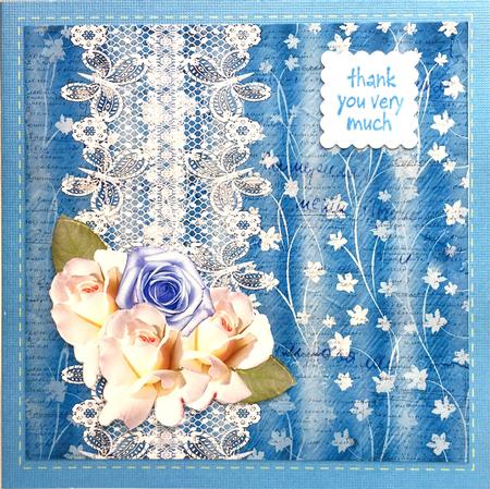 White and Blue Roses by Elena Pavlova