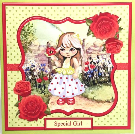 Emma and Flower Birthday Girl Mini Kit & Decoupage by Elena Pavlova