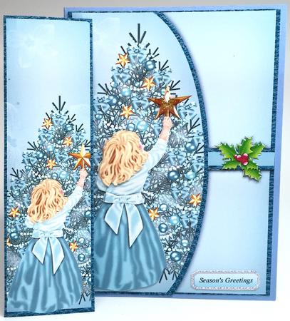 A Little Bit Blue Christmas Envelope Card Mini Kit by Elena Pavlova