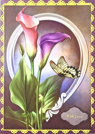 Lilies Card Front by Elena Pavlova