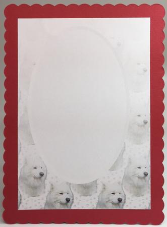 Samoyed Dog Portrait Insert by Elena Pavlova